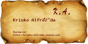 Krisko Alfréda névjegykártya